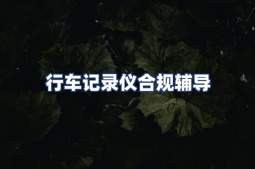 行车记录仪合规辅导